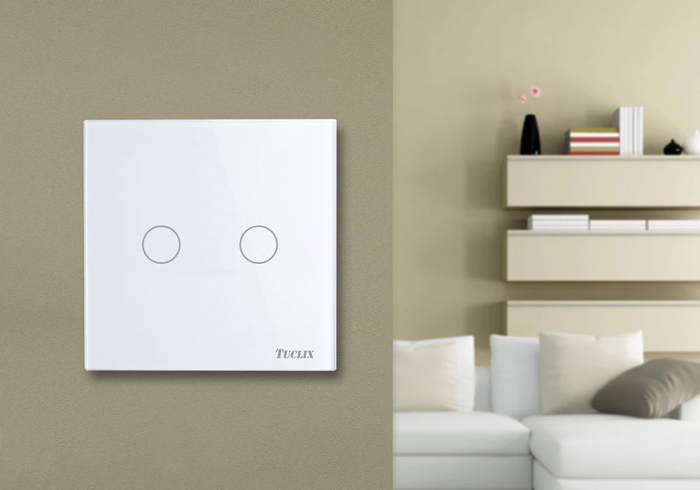 86-type 2-way single-control switch intelligent touch RF433 remote control switch pic 1