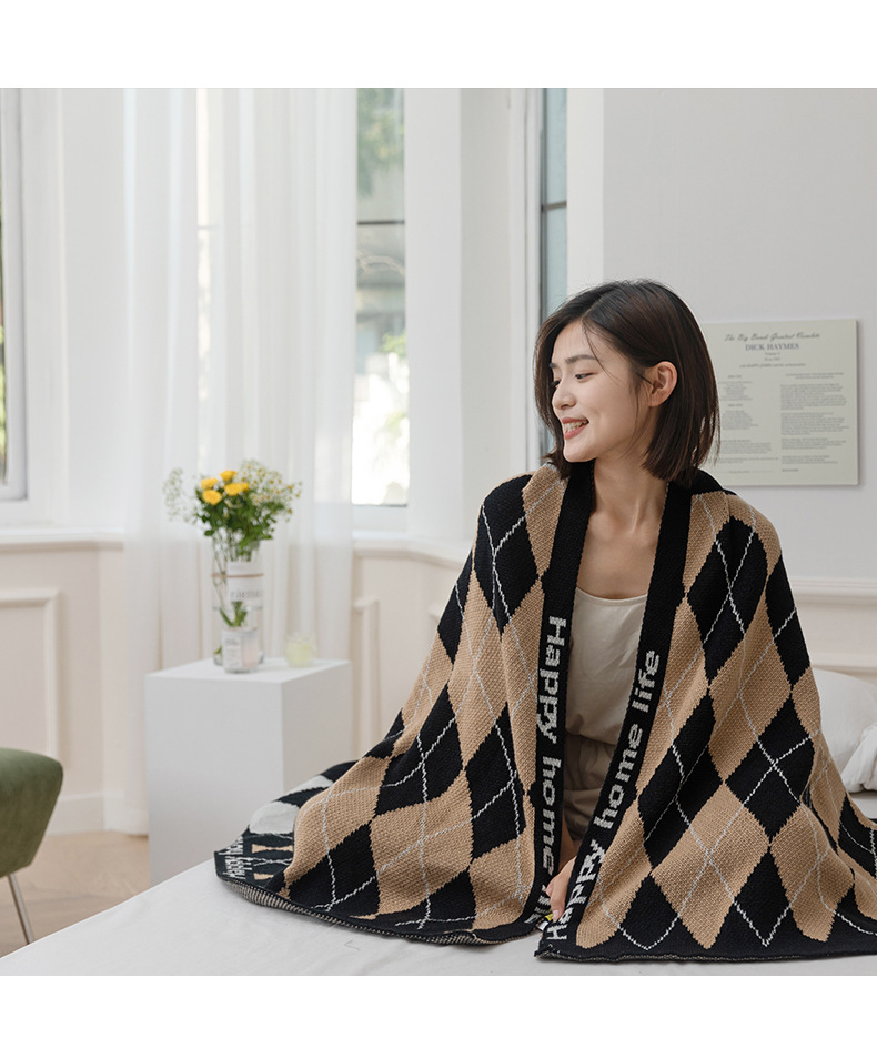 ins summer shawl blankets, nap blankets, sofa blankets, cover blankets, office air conditioning blankets, nap blankets, checkered blankets pic 7