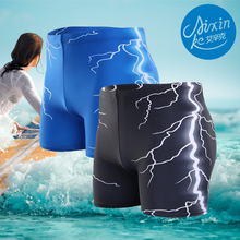 厂家批发平角游泳裤男男士高腰泳裤保守温泉沙滩火焰防尴尬性感潮详情4