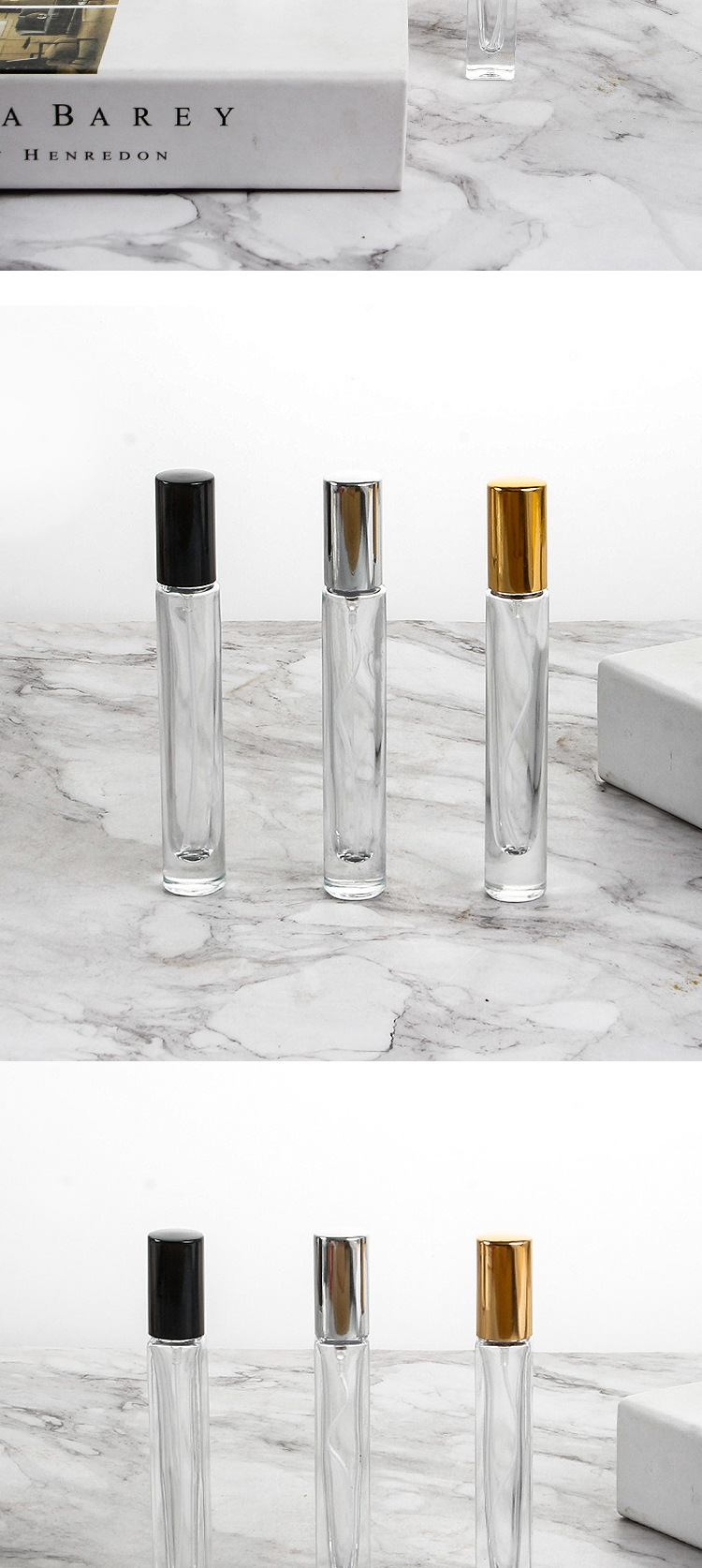 Wholesale portable glass empty bottles, 10ml samples, press spray bottles, travel cosmetics bottles pic 9