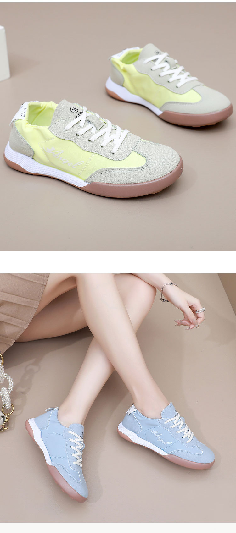 ins韩新款阿甘鞋女2024春夏学生运动跑步鞋休闲鞋松紧拼接休闲鞋详情17