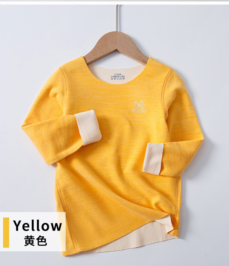 儿童无痕打底保暖上衣秋冬男女童AB面德双面绒单件长袖秋衣拼2详情17