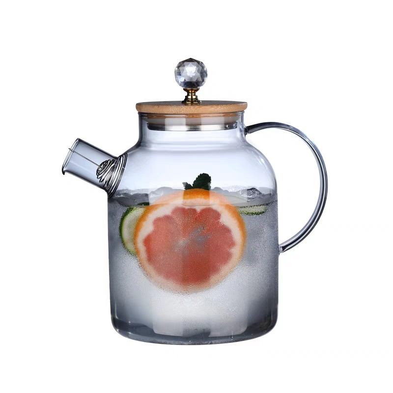 加厚耐热玻璃凉水壶耐高温果汁壶扎壶防爆大容量透明家用水壶套装详情5