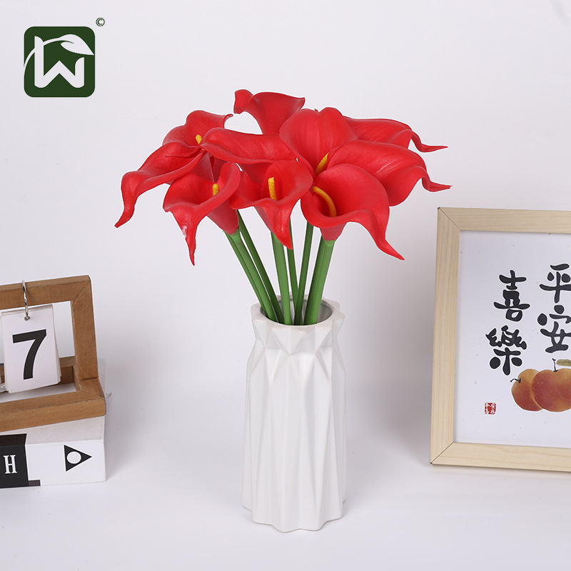 PU artificial flower single branch with a touch of glue, calla lily artificial flower, foreign trade, home decoration, desktop display, photography prop pic 14