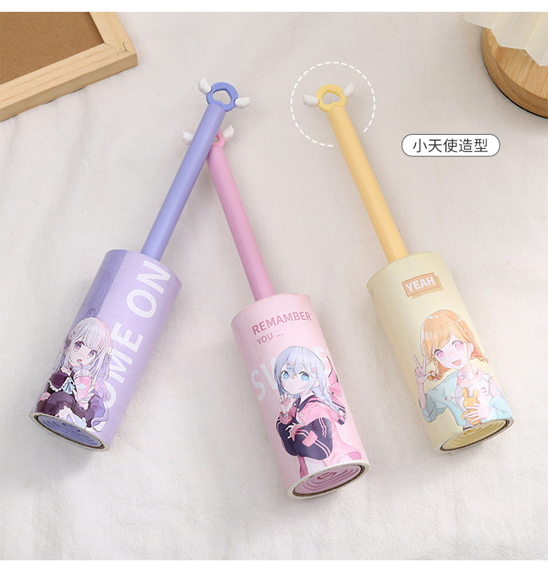 Cartoon Japanese-style girl hair remover 50, tear off the cute girl heart hair remover, brush clothes, pet hair, hair remover roller pic 6