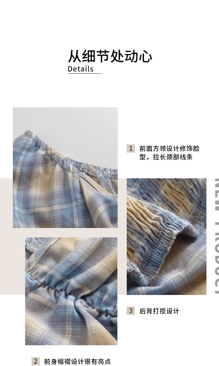 复古方领显瘦小清新打揽上衣夏季大码女装胖mm短袖小衫#9674详情8