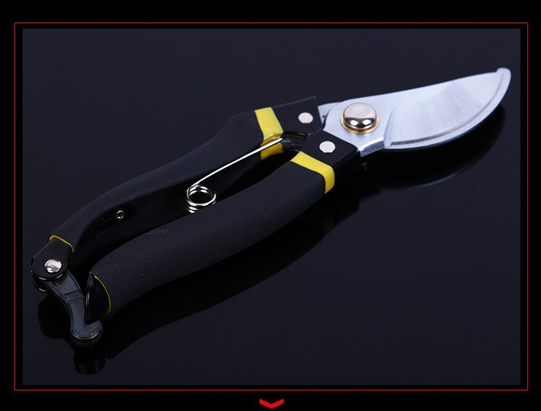 台湾青藤木园林剪刀 修枝剪 果枝剪 防滑耐磨黑黄手柄 花枝修剪详情12