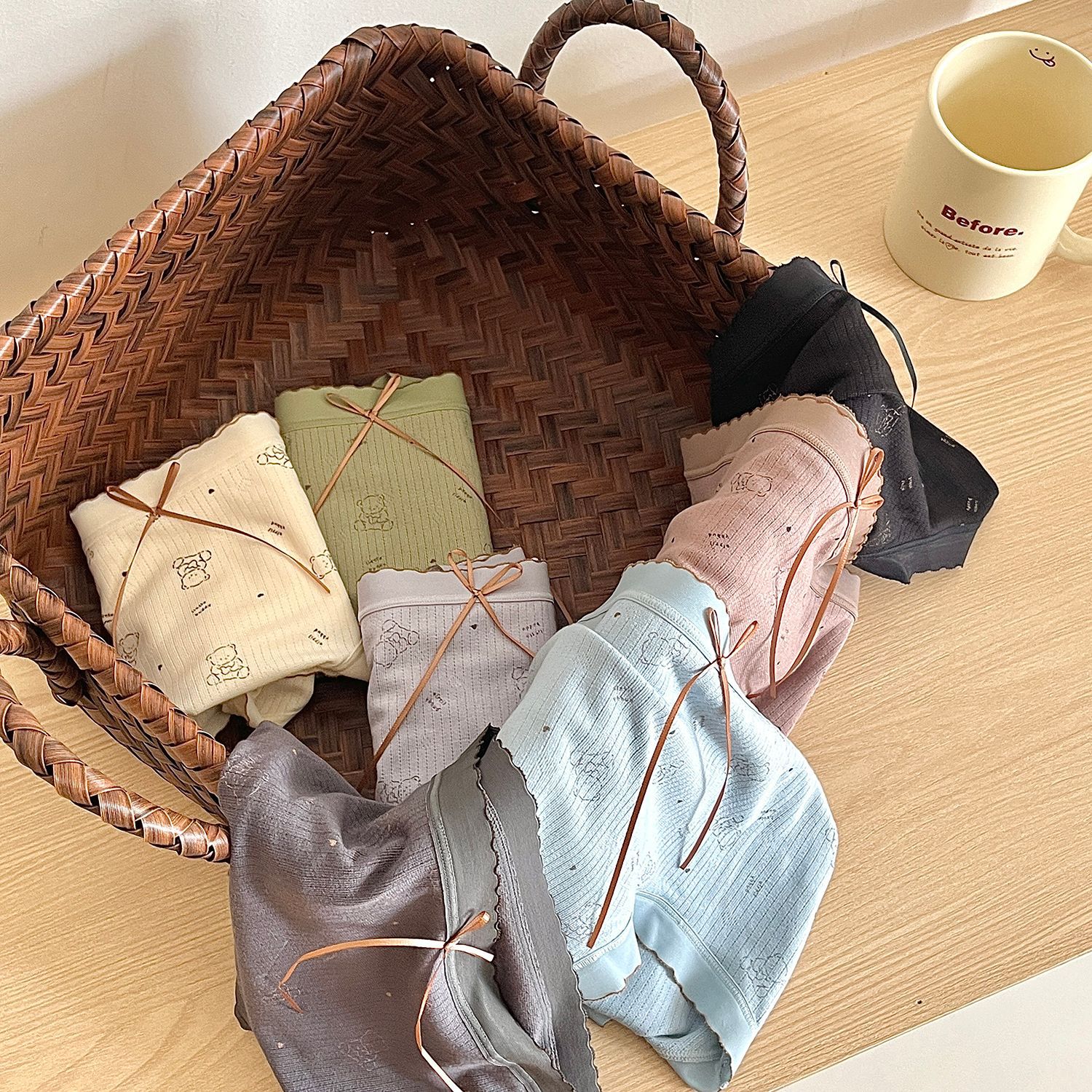 日系无感抑菌裆内裤少女学生蝴蝶结可爱中腰提臀舒适女士三角裤头详情20