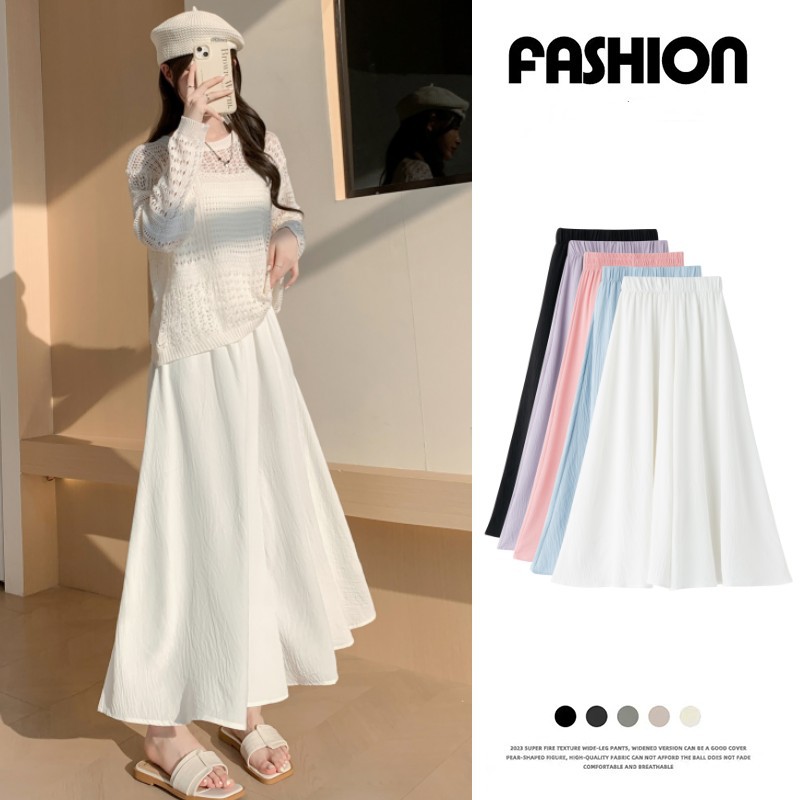 Ice silk wide-leg pants for women in summer, thin, high-waisted, straight-leg, pleated cotton and linen casual pants, cool and laid-back Yamamoto pants pic 6