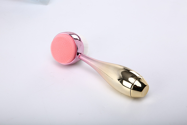New bowling ball facial cleansing brush, electroplated facial cleansing brush, standing brush, manual double-sided silicone facial cleansing device for cleaning and blackhead removal, exclusively for export pic 16