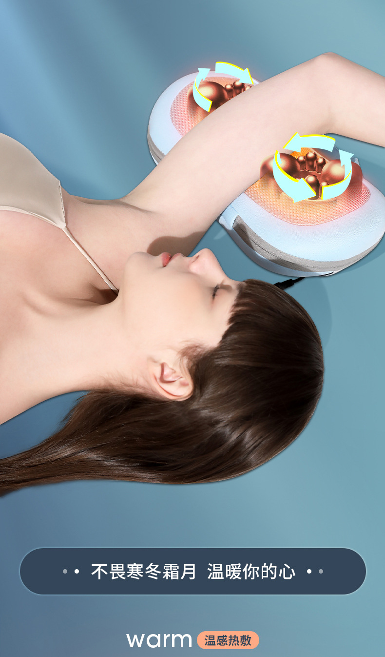 Portable and portable neck massage device, car charging, multi-functional heating for neck, shoulder and neck, home cervical massage pillow pic 16