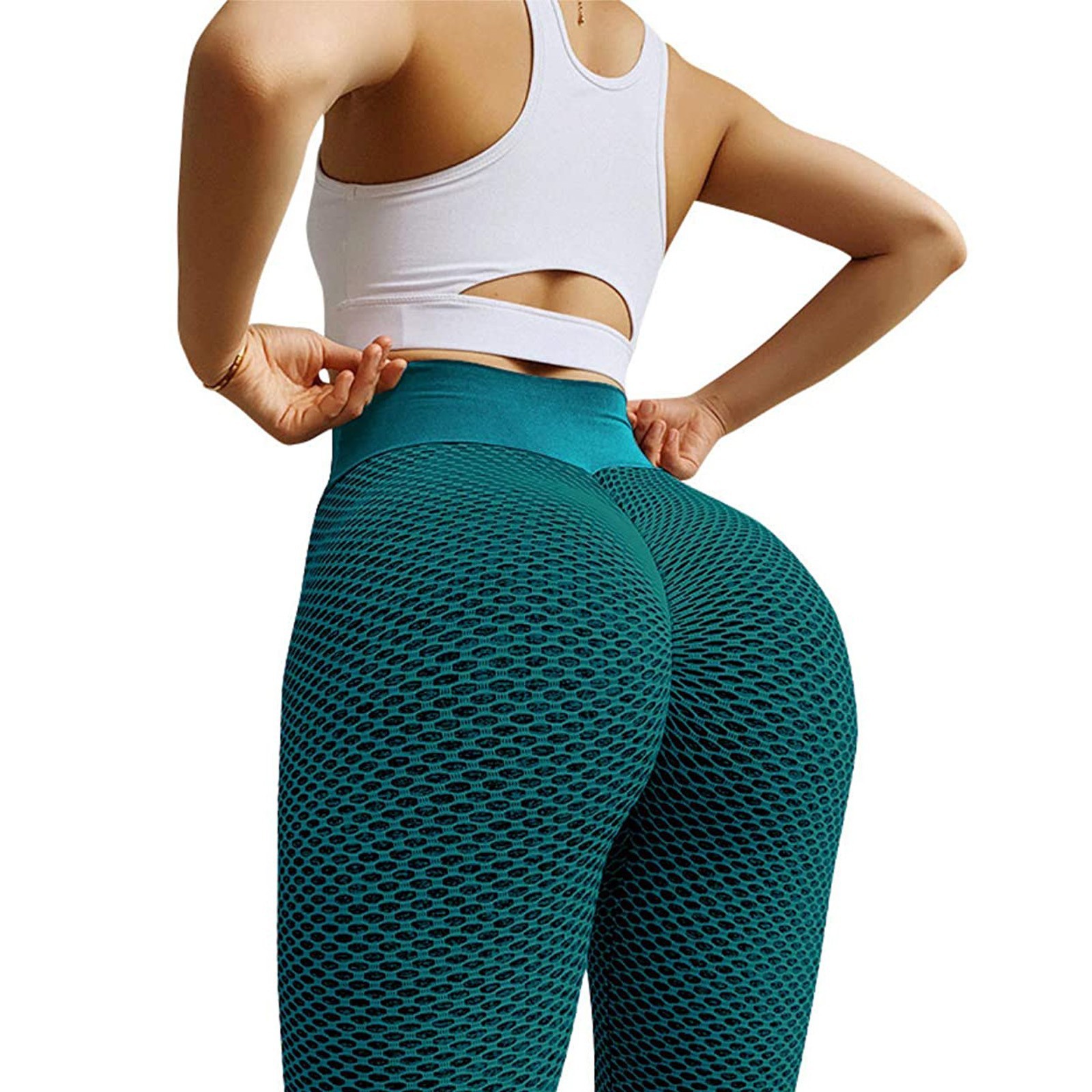 Amazon European and American style peach-buttocks pants, jacquard slimming yoga sport pants, high-waisted hip-lifting base pencil pants for women pic 7