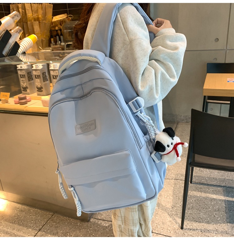 书包大容量高颜值初高中生新款双肩包大容量纯色简约防泼水背包详情25