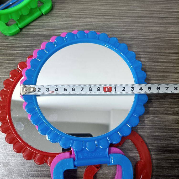 506 Lace mirror, folding base, glass mirror, plastic flower border, desktop makeup mirror, table mirror, round mirror pic 2