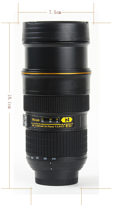 Simulated Nican telescopic lens cup, single-lens reflex camera water cup, food-grade material, portable and personalized water cup pic 4