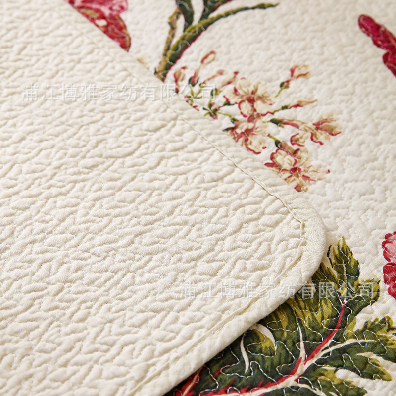 New floral and fresh pure cotton bed cover three-piece set, soft and skin-friendly, all-season quilted quilt, washable quilt wholesale pic 14