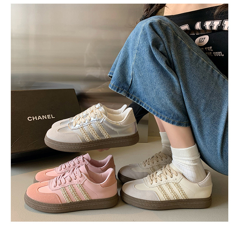 银色圆头德训鞋女款2024年秋季新款复古阿甘鞋软底轻便运动休闲鞋详情20