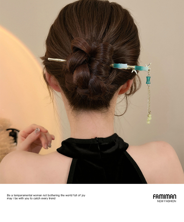 Ancient-style tassel hairpins for women, new Chinese-style ancient style, high-end feel, back of the head coiled hair hairpins, Hanfu cheongsam hairpins and headwear pic 8