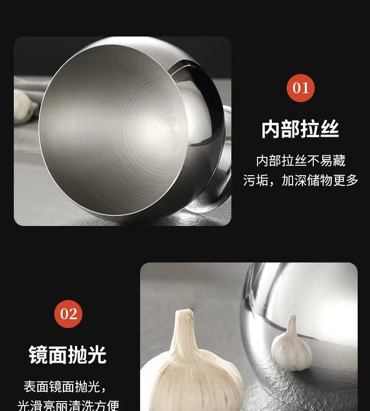 商用不锈钢斜口碗带盖球形火锅自助餐调料碗KTV果皮碗小料碗生菜详情10