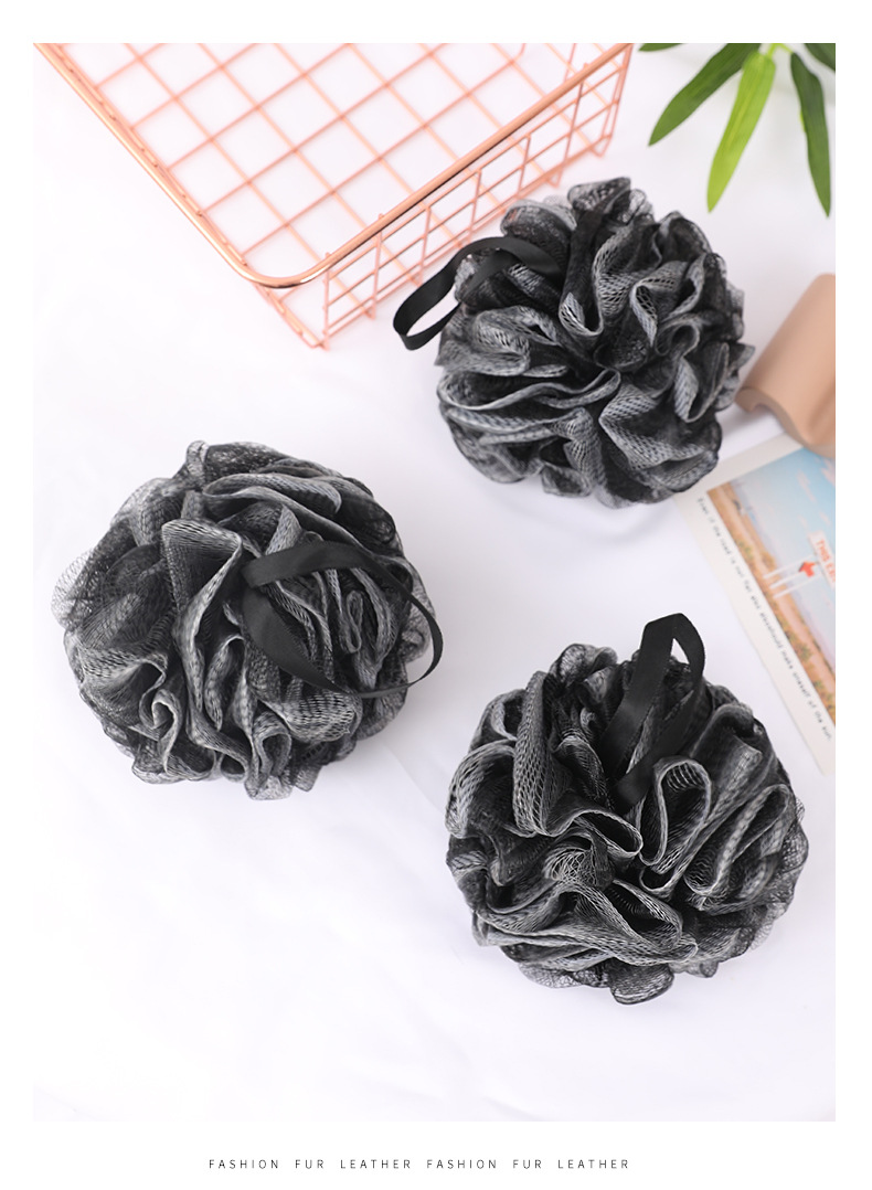 【LOVELY HOME】【 Chi Jia 】50g Large Bamboo Charcoal Black Men Bathing Flower Ball, Bath Ball, Bath towel, Bath ball wholesale pic 8