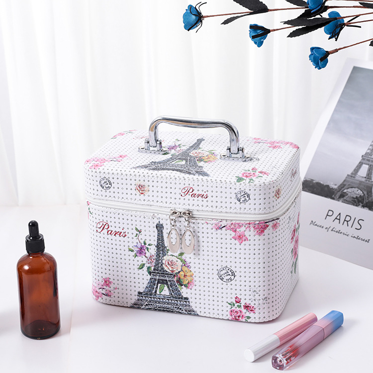 韩国多功能埃菲尔铁塔三件套化妆箱便携化妆包防水旅行收纳包详情20