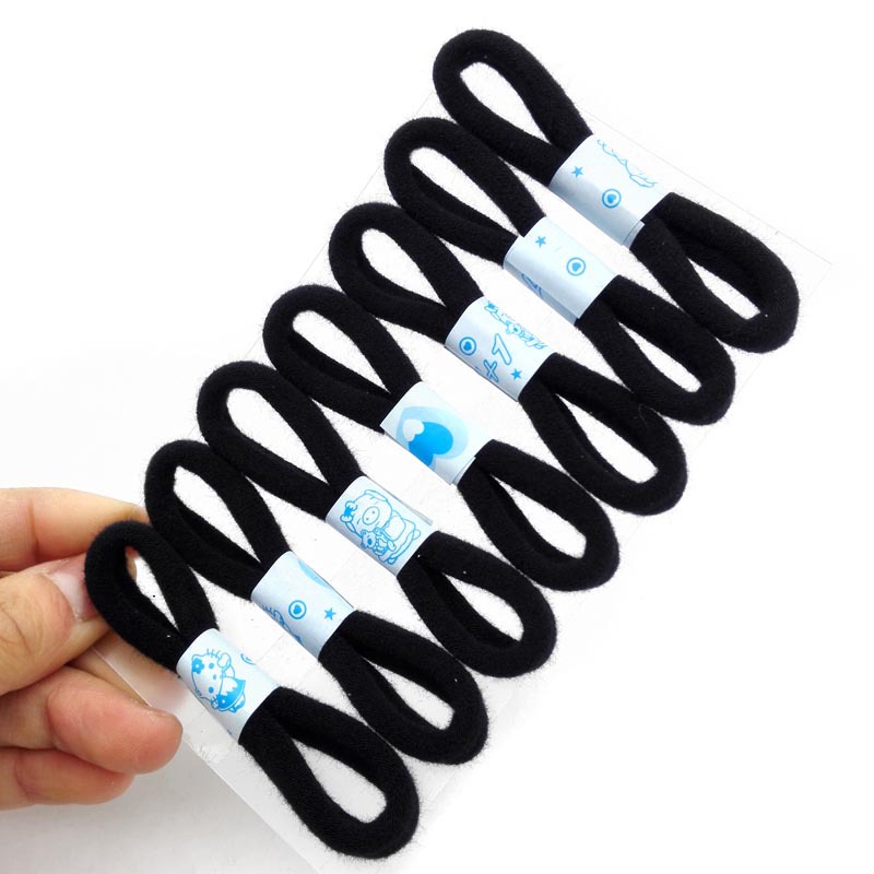 A3144 七根皮筋黑色 无痕皮筋 学生皮筋 饰品 两元批发 义乌2元详情4