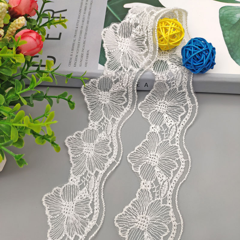 We have a wide range of products in stock, including lotus edge polyester thread embroidered lace, exquisite net lace, dance costumes, mosquito nets and decorative lace pic 5