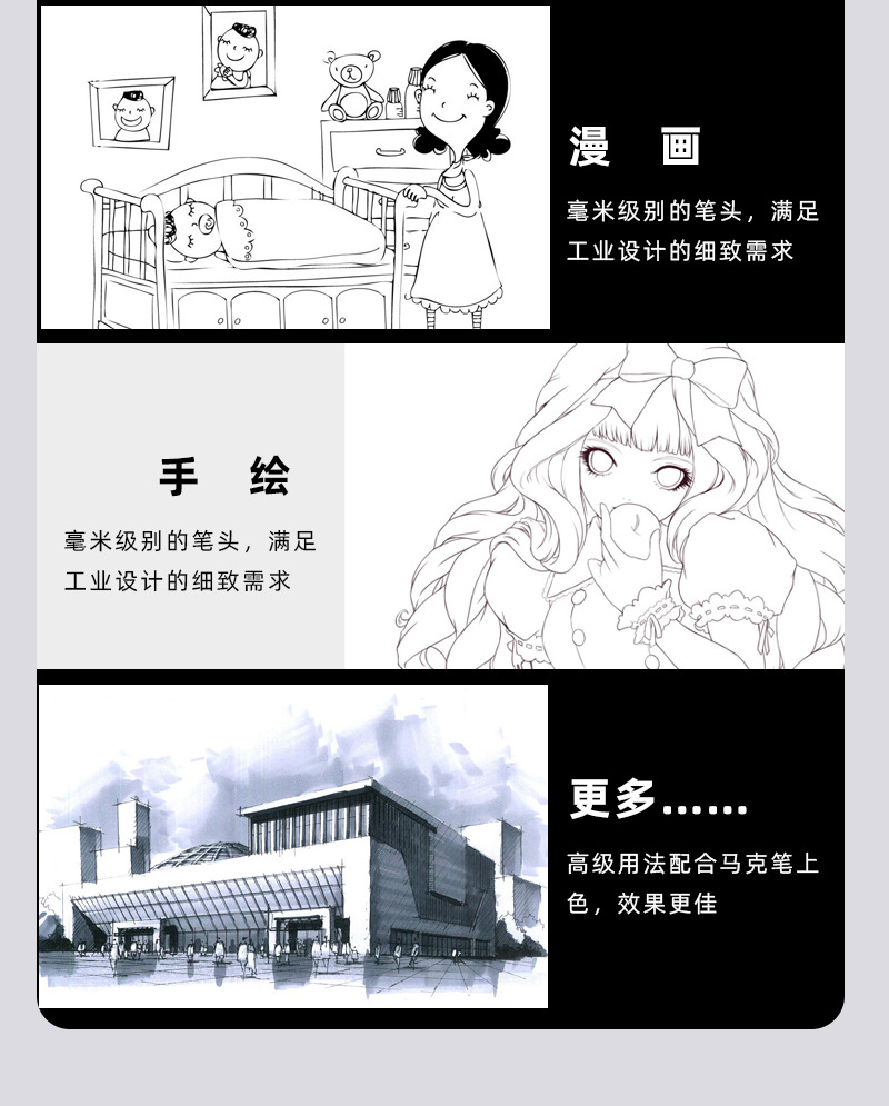 Noya needle pen, art drawing, outlining pen 8-piece set, hand-drawn comic outlining pen, engineering drawing pen, signature pen pic 13