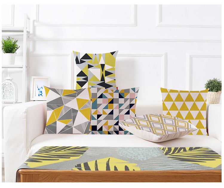 Nordic checkered Amazon bestseller linen short plush solid color checkered cushion pillowcase souvenir custom pillow pic 19