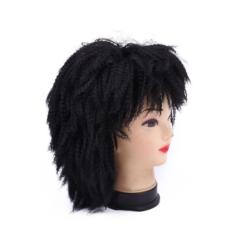 At the International Trade City, there is a performance of short and fluffy black hair, an anime wig, a small tooth-pressed curved art wig, and a hair wig pic 5