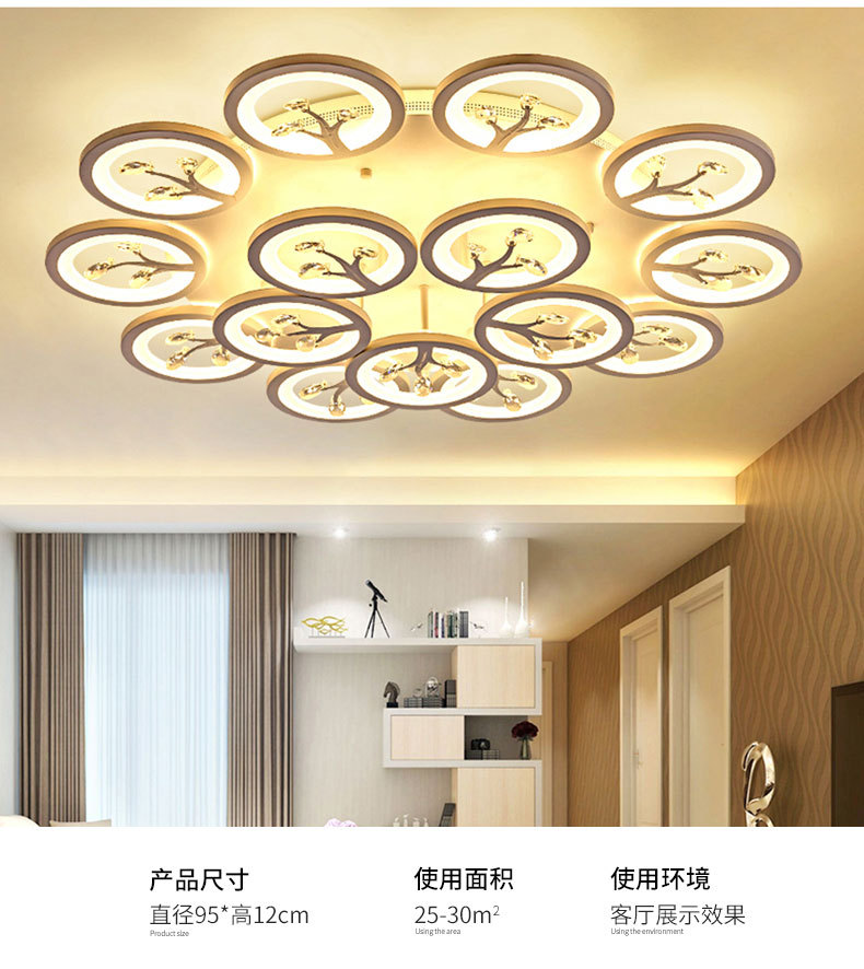 2022 nuevo cristal sala de estar lámpara atmósfera simple moderno hogar dormitorio luminaria paquete led techo luz al por mayor pic 8