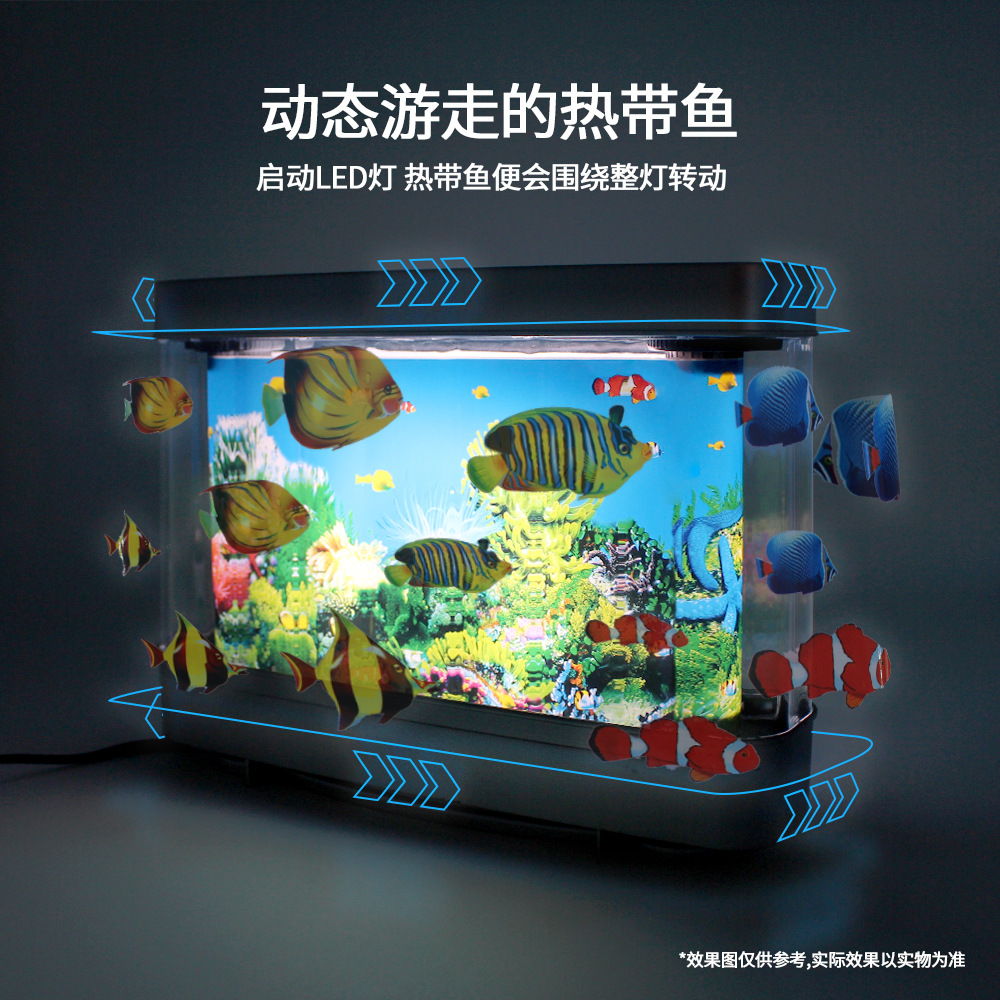 LED fish tank light, landscape light, living room decorative items, imitation aquarium landscape, underwater world with switch, seven-color light pic 4