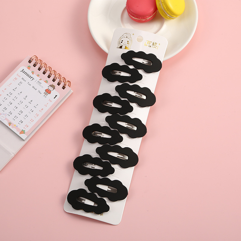 梦幻黑云朵BB夹少女时尚侧边发夹简约刘海碎发饰品后脑勺发卡详情4