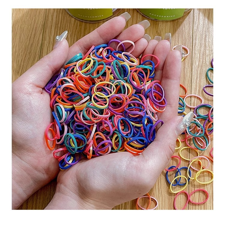 黑色一次性橡皮筋女扎头发高弹力发绳不伤发发圈儿童头绳编发发饰详情15