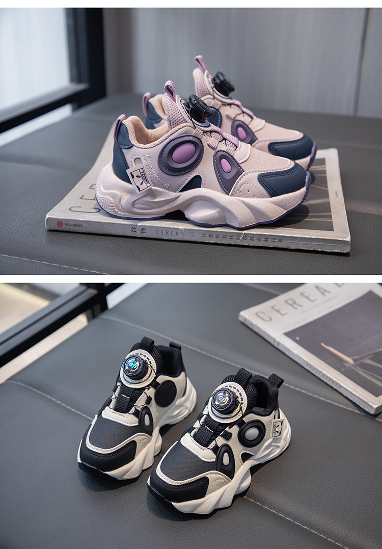 女童运动鞋2024春秋季新款透气儿童旋转扣中大童爆款百搭老爹鞋子详情11