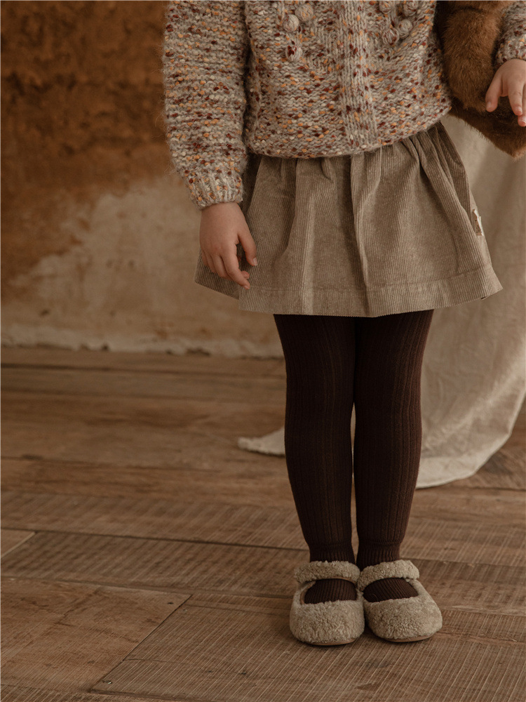 DK600冬季新款儿童打底裤复合色加绒加厚连脚裤宽条复合裤保暖潮详情16