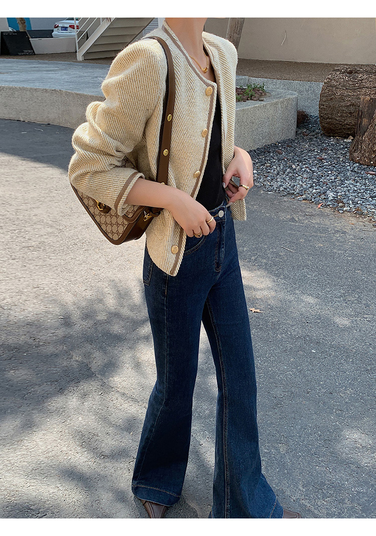 French-style elegant ladylike chanel-style woolen coat for women, a high-end look for autumn and winter, a short, retro and versatile top for petite women pic 13