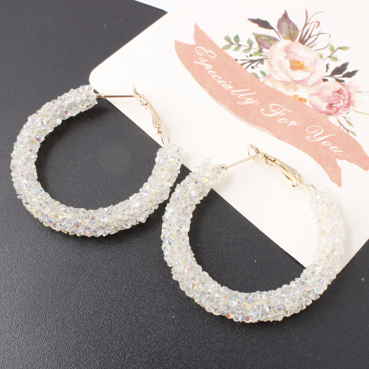 Circular handcrafted beaded crystal earrings and earrings for women on AliExpress wish. Fashionable, simple, individual, retro and exaggerated earrings pic 5