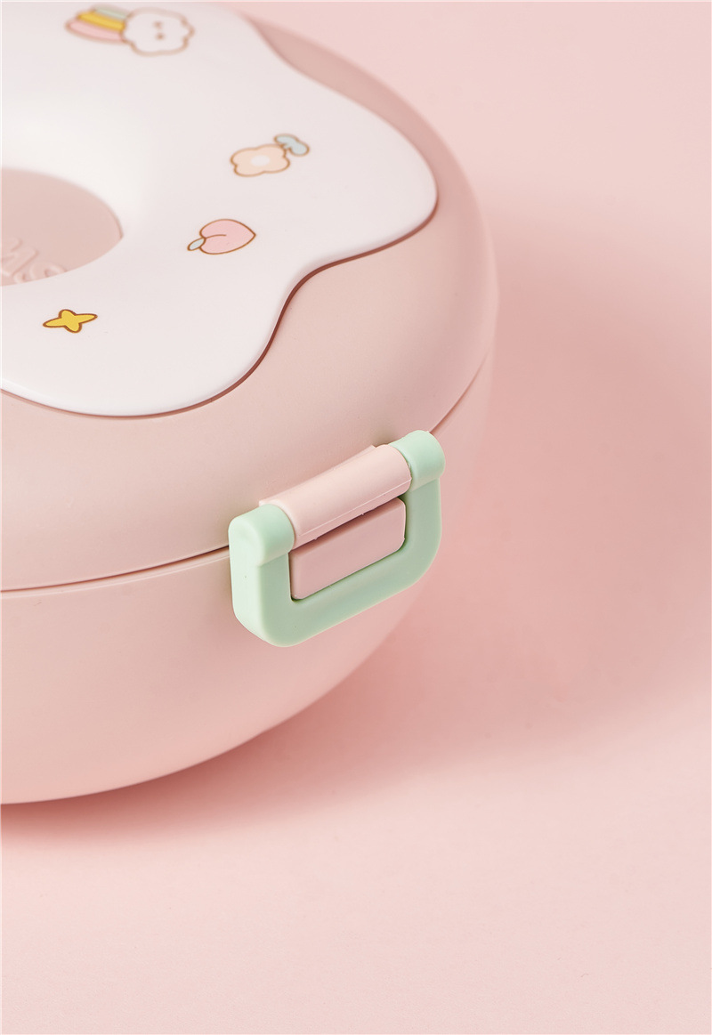 Donut lunch box, cute children, large-capacity compartments, baby food box with lid, portable student lunch box, PP bento box pic 17