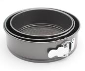 3pcs小号不沾圆形带扣活底模 锁扣蛋糕模具慕斯蜂巢家用碳钢烤盘 烘培工具详情1