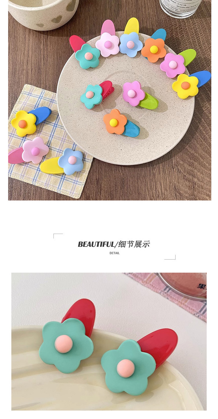 彩色花朵小发夹儿童碎发整理夹子女刘海侧边夹可爱甜美鸭嘴夹发卡详情3