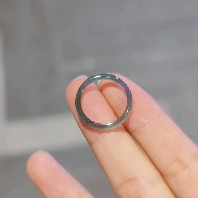 Wholesale of simple and elegant ancient-style imitation jadeite and jade plain ring jewelry for women with a sense of the cold and misty rain of Jiangnan pic 4