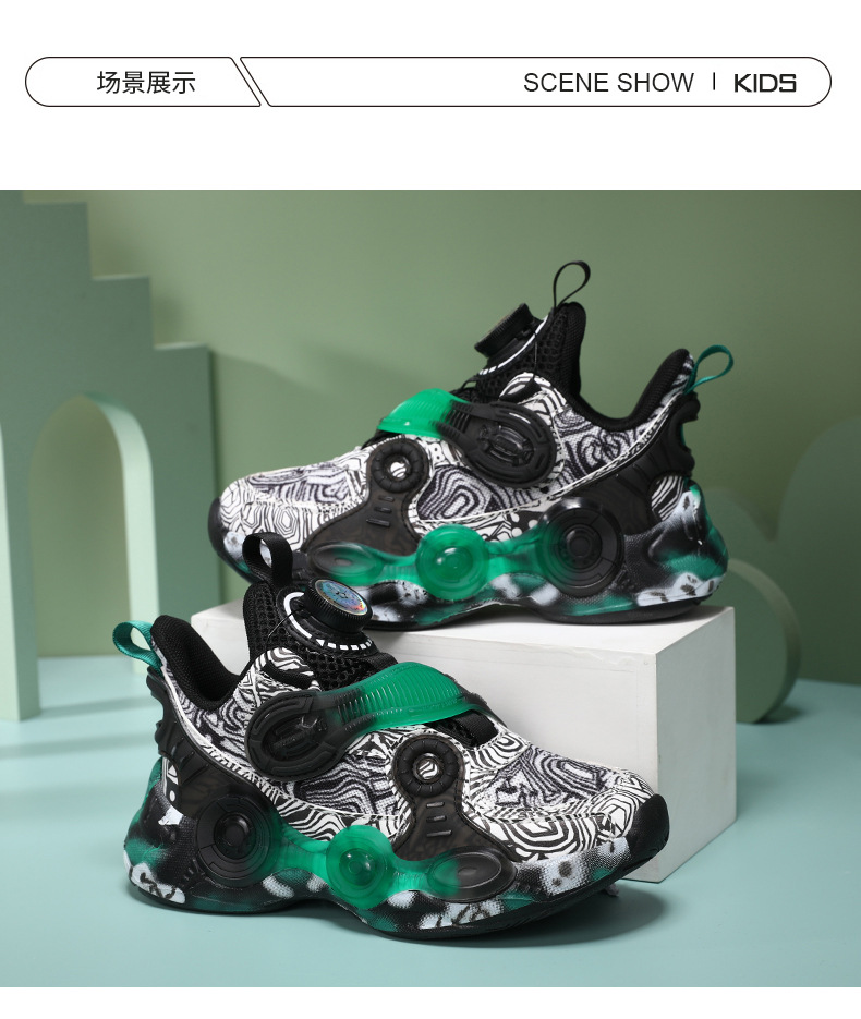 儿童旋转纽扣鞋超酷异形男童篮球鞋防滑秋冬保暖童鞋中大童运动鞋详情36