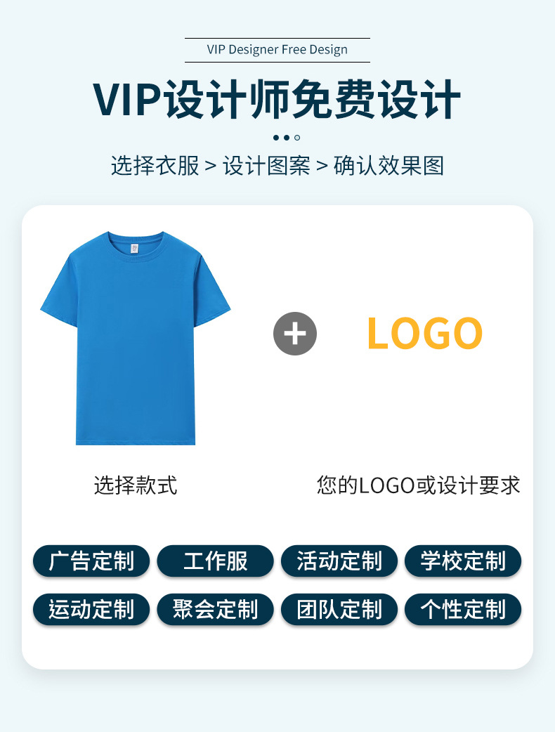 跑量纯棉T恤定制印logo刺绣班服广告衫圆领短袖工服文化衫打底衫详情2