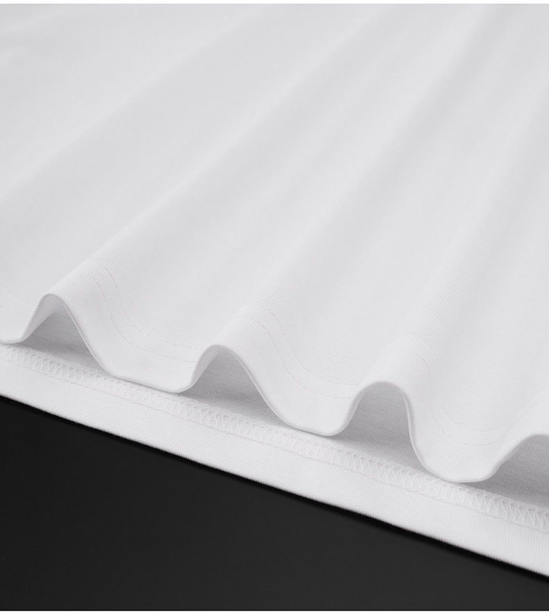 Summer thin short-sleeved T-shirt for men, light luxury and slim fit, ice silk cotton high-end letter printed round-neck T-shirt, trendy top pic 12