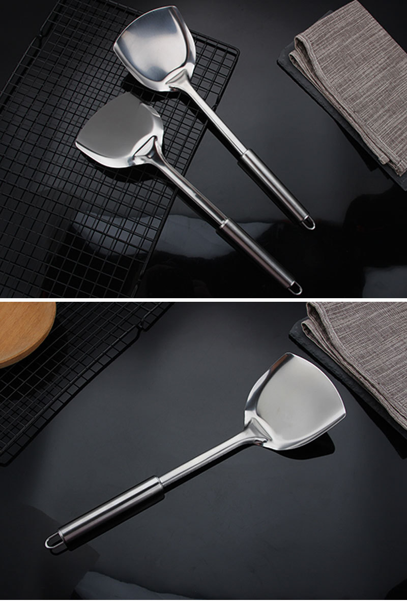 Stainless steel spatula, household cooking spatula, high-temperature resistant frying spoon, cooking kitchenware, long-handled spatula, spatula, can be equipped with logo pic 8