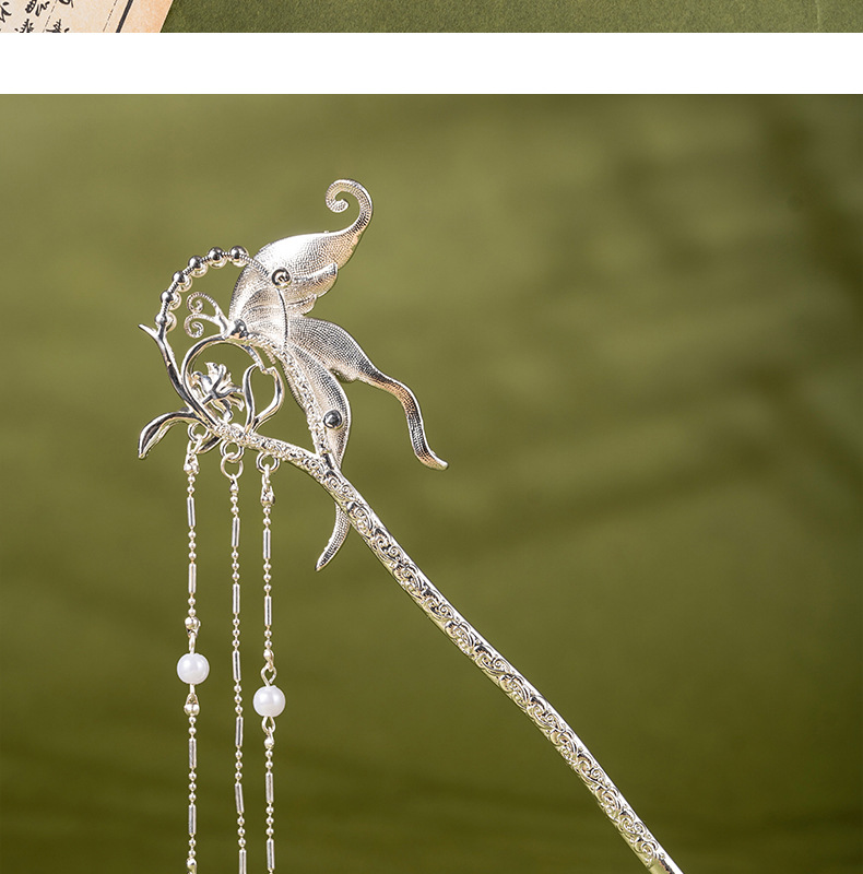 Ancient-style hairpins, butterfly and glass versatile hairpins, classical headwear, Hanfu hair accessories, court hairpins, ancient assembly accessories for women pic 8