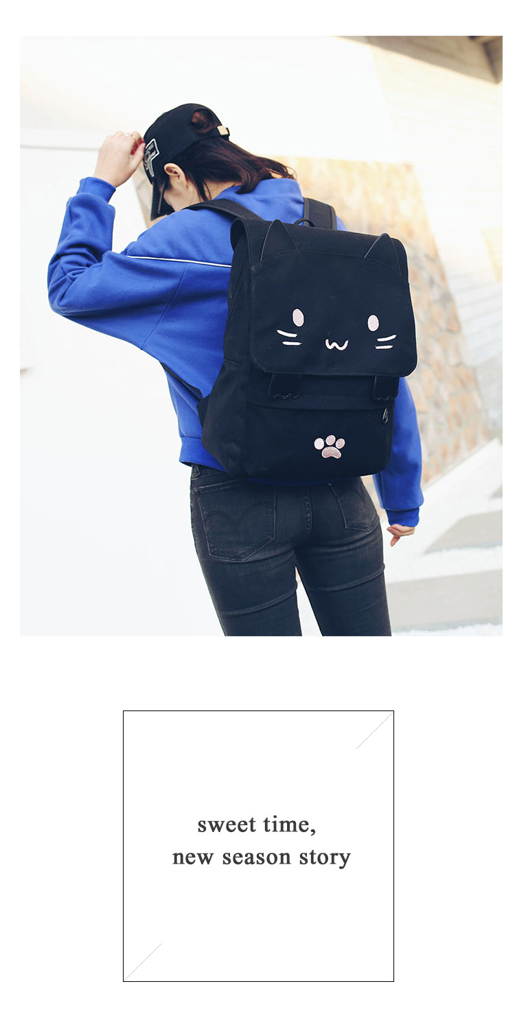 Wholesale Japanese-style cute three-dimensional cat large-capacity schoolbags, cute girls, pink and cute cartoon backpacks, backpacks for girls pic 7