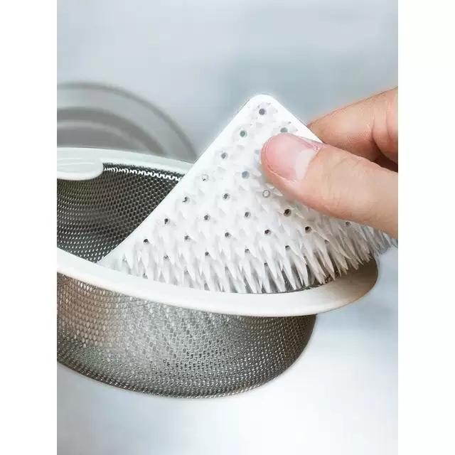 Vegetable and fruit cleaning brush, draining basket, sink gap, soft rubber cleaning brush, multi-functional universal pot brush pic 7