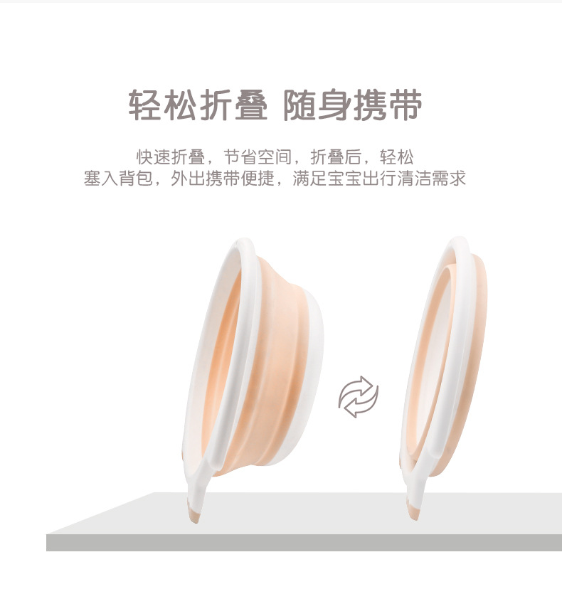 加厚脸盆新款婴儿折叠脸盆宝宝洗脸盆PP盆儿童脸盆面盆详情5